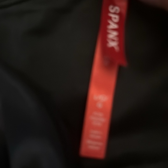 Black, spanx leggings with faux leather finish. Size Large petite. Never worn - Picture 2 of 3